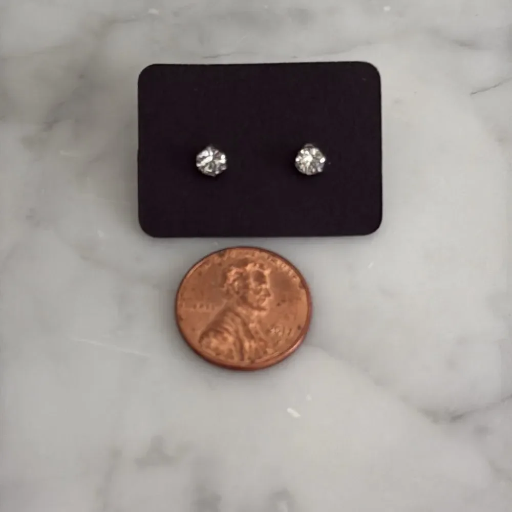 Men’s Crystal Stud Earrings, 3 Pairs, 3 Sizes
